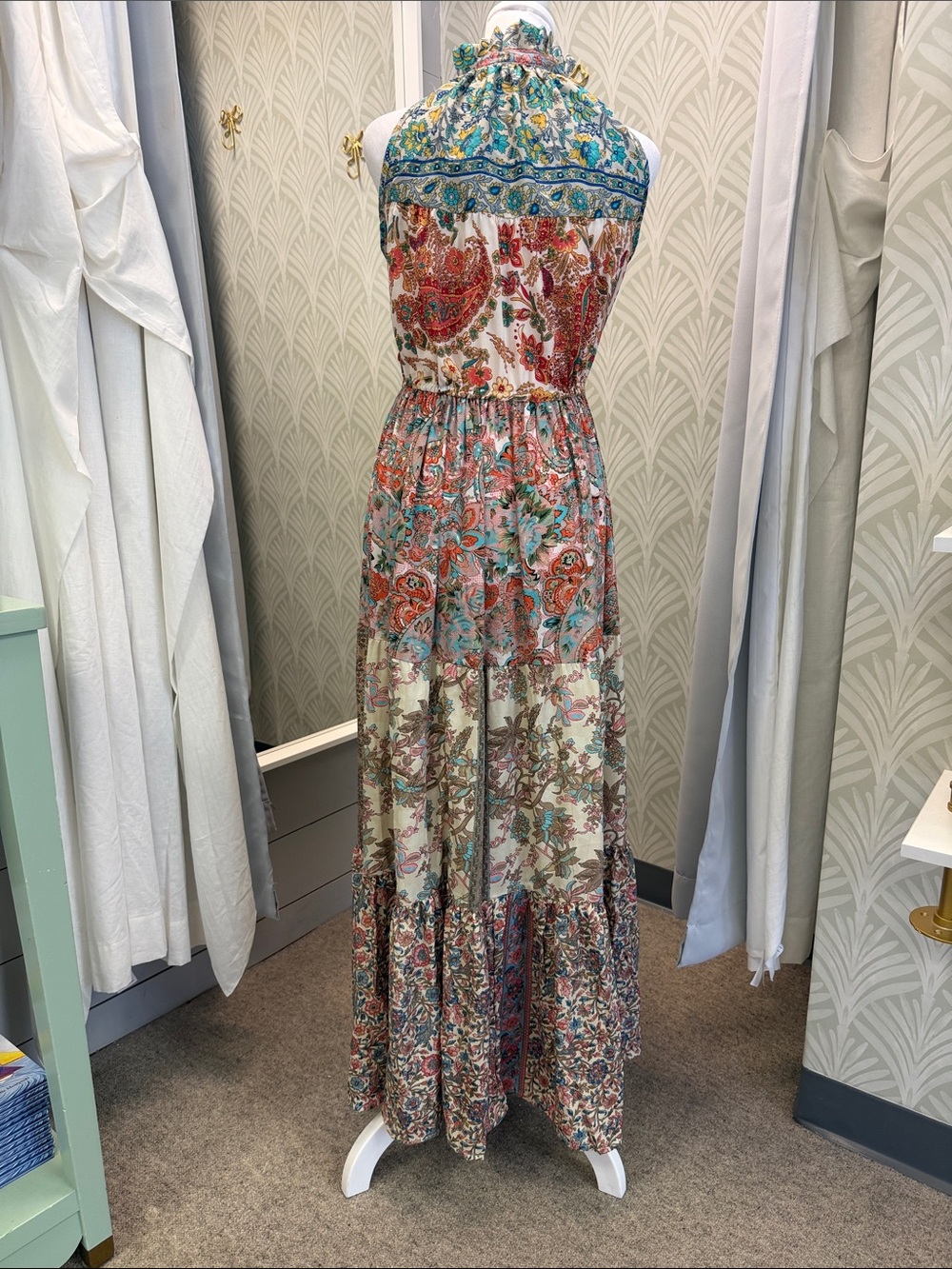 Gold & Silver bohemian dress from boutique in Provence France - Picture 2 of 12